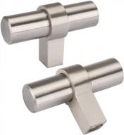 25 pack brushed nickel cabinet knobs - single hole t-knob drawer & door pulls for kitchen cabinets logo