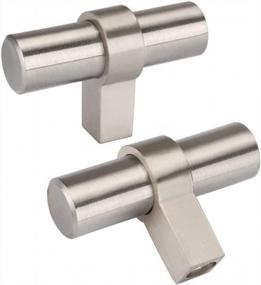 img 4 attached to 25 Pack Brushed Nickel Cabinet Knobs - Single Hole T-Knob Drawer & Door Pulls For Kitchen Cabinets