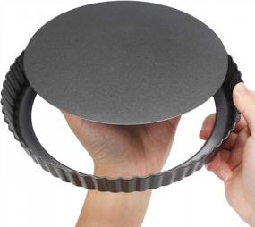 img 1 attached to 2Pcs 8 Inch Removable Bottom Non Stick Tart Pans - Perfect For Oven Baking!