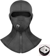 🏂 coolchange balaclava ski mask with anti-fog, windproof cold weather hood for motorcycle and cycling logo