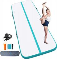 10-футовый надувной коврик для воздушной гимнастики, тренировочные коврики толщиной 4 дюйма с электрическим насосом для черлидинга, йоги, пляжа, домашнего использования и тренировок логотип