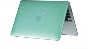 img 1 attached to Shining Crystal Glitter MacBook Pro 13 Inch Case 2022/2021/2020 Touch Bar Model M1/M2 A2338/A2251/A2289: Protective Hard Shell With Keyboard Cover Skin - Stylish Green Design By Se7Enline