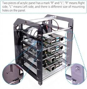 img 1 attached to 🔧 GeeekPi Raspberry Pi Cluster Case: Stackable Rack with 120mm RGB LED Fan for Raspberry Pi 4B/3B+/3B/2B/B+ and Jetson Nano