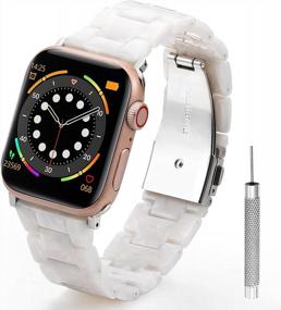 img 4 attached to Модный резиновый ремешок, легкий ремешок для Apple Watch для женщин - PLTGOOD, совместимый с серией IWatch SE 7/6/5/4/3/2/1 38 мм, 40 мм, 41 мм, 42 мм, 44 мм, 45 мм