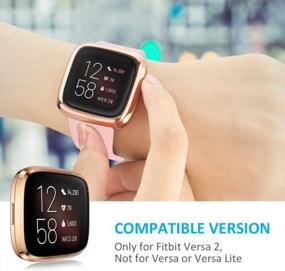img 1 attached to Tensea 2-Pack Защитная пленка для экрана с полным покрытием и мягкий бампер для Fitbit Versa 2 - розовое золото