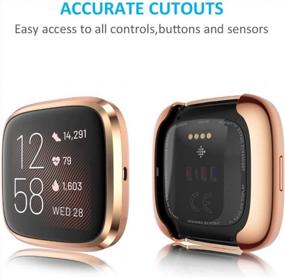 img 2 attached to Tensea 2-Pack Full Coverage Screen Protector And Soft Bumper For Fitbit Versa 2 - Rose Gold