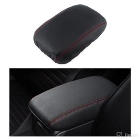 img 4 attached to 🔒 Protective Black Leather Center Console Cover with Red Stitches for Ford Explorer 2020-2022 – LECART Armrest Accessories