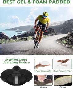 img 3 attached to Comfortable Gel Bike Seat Cushion Cover For Indoor And Outdoor Cycling: Sportneer Padded Bicycle Saddle Cover With Non-Slip Design And Easy Installation For Spin And Stationary Exercise Bikes