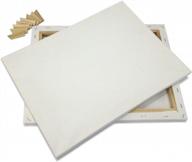 🖼️ set of 4 framed pre-stretched blank cotton double gesso artist canvases, 8x10 inch logo