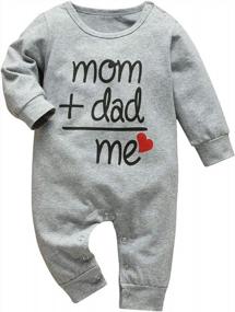 img 4 attached to Baby Boys Girls Letter Jumpsuit Funny Romper