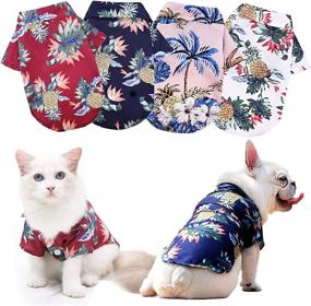 img 4 attached to 🐶 Coppthinktu 4 Pack Hawaiian Dog Shirts: Stylish Breathable Summer Sweatshirts for Small/Medium Dogs & Cats - Beach Pet Shirt Dog Polo T-Shirts with 4 Different Designs