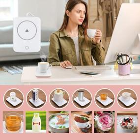 img 1 attached to Misby Coffee Warmer: Automatic Shut Off Desk Mug Warmer In Pink - Keep Your Favorite Beverage Warm All Day Long, Perfect Christmas Or Birthday Gift!