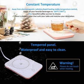 img 3 attached to Misby Coffee Warmer: Automatic Shut Off Desk Mug Warmer In Pink - Keep Your Favorite Beverage Warm All Day Long, Perfect Christmas Or Birthday Gift!