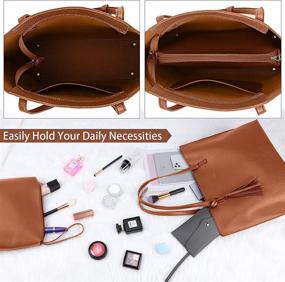 img 1 attached to Leather Purses Handbags Tassel Shoulder Women's Handbags & Wallets in Totes