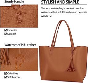 img 3 attached to Leather Purses Handbags Tassel Shoulder Women's Handbags & Wallets in Totes