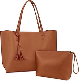 img 4 attached to Leather Purses Handbags Tassel Shoulder Women's Handbags & Wallets in Totes