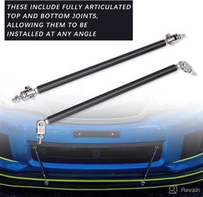 img 2 attached to 🔧 Pair of Adjustable Carbon Fiber Splitter Strut Rods - 15cm Front Lip Bumper Splitter Tie Support Bars (Carbon, 8"-11")