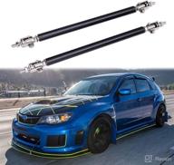 🔧 pair of adjustable carbon fiber splitter strut rods - 15cm front lip bumper splitter tie support bars (carbon, 8"-11") logo