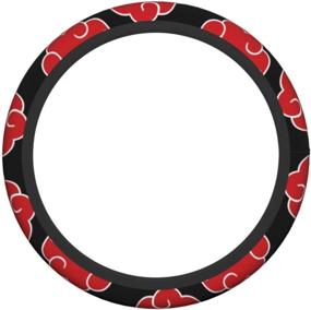 img 4 attached to 🔴 Fangpeilian Cartoon Anime Red Cloud Steering Wheel Cover 15 Inch - Universal Non-Slip Auto Car Steering Wheel Protector for SUVs, Vans, Sedans, and Trucks - Black