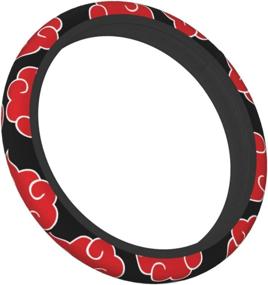 img 3 attached to 🔴 Fangpeilian Cartoon Anime Red Cloud Steering Wheel Cover 15 Inch - Universal Non-Slip Auto Car Steering Wheel Protector for SUVs, Vans, Sedans, and Trucks - Black