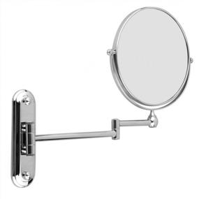 img 1 attached to Chrome Wall Mount Magnifying Mirror: Dual-Sided Cosmetic Mirror With 5X Magnification For Precise Grooming And Makeup Application - 8 Inches