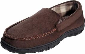 img 3 attached to Men'S Brown Suede Moccasin Slippers With Memory Foam, Anti-Skid, Indoor/Outdoor & Driving Loafers - Festooned House Slippers, Size 11