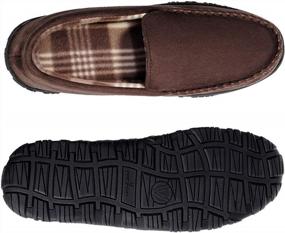 img 2 attached to Men'S Brown Suede Moccasin Slippers With Memory Foam, Anti-Skid, Indoor/Outdoor & Driving Loafers - Festooned House Slippers, Size 11