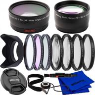 nikon d3400 d3500 d5500 d5600 camera lens filter accessory kit - 55mm 2.2x telephoto, 43x wide angle/macro lenses and more for af-p dx 18-55mm lens logo