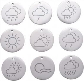 img 4 attached to 9 Style 304 Stainless Steel Weather Pattern Pendants For DIY Jewelry Making - DanLingJewelry