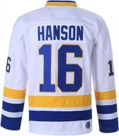 ice hockey jersey inspired by the hanson brothers of the charlestown chiefs from slap shot movie - numbers 16, 17, 18 (jack, steve, jeff) logo