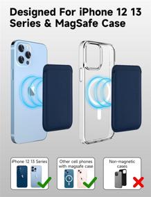 img 3 attached to 🔵 Magnetic Card Wallet Holder with MagSafe for iPhone 13 Pro Max/13 Pro/13/13 Mini, iPhone 12/12 Pro/12 Max/12 Mini - Blue