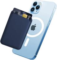 🔵 magnetic card wallet holder with magsafe for iphone 13 pro max/13 pro/13/13 mini, iphone 12/12 pro/12 max/12 mini - blue logo