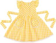 flofallzique gingham pockets toddler sundress girls' clothing ~ dresses logo