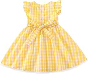 img 3 attached to Flofallzique Gingham Pockets Toddler Sundress Girls' Clothing ~ Dresses