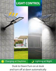 img 1 attached to AWANFI Solar Street Light Outdoor, Solar Powered Flood Light Waterproof Dusk To Dawn With Remote Control On/Off Switch For Outside Yard Parking Lot Lighting
