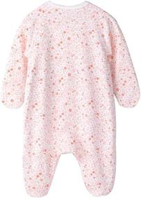 img 3 attached to COBROO Baby Footed Sleepers Pajamas In Floral Butterflies Print - 100% Cotton Outfits With Built-In Mittens For Infants 0-6 Months