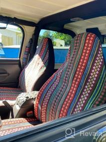 img 8 attached to Protect Your Car'S Seats In Style With Copap Blue Stripe Baja Blanket Seat Covers - 4Pc Universal Set For Car, SUV & Truck