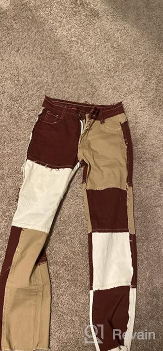 img 1 attached to Women'S High Waisted Patchwork Straight Jeans Y2K Fashion Block Color Distressed Pencil Denim Pants review by Robert Carter