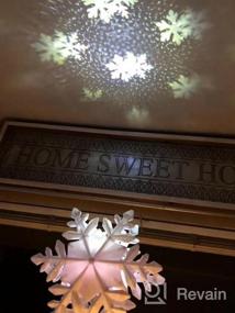 img 5 attached to BATTOP Рождественская елка Topper с вращающимся волшебным проектором снежинок, 3D Glitter Lighted White Snowflake Christmas Lights Tree Topper для елочных украшений