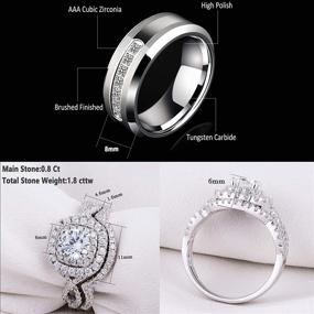 img 3 attached to 💍 Exquisite Newshe Wedding Tungsten Sterling Silver Women's Jewelry - Perfect for Wedding & Engagement