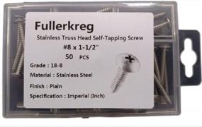 img 4 attached to 50Pack #8 X 1-1/2" Phillips Drive Self-Tapping Stainless Steel Wood Screws - FullerKreg 18-8 (304) Bright Finish Full Thread