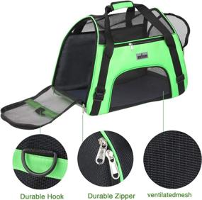 img 2 attached to Airline Approved Soft Pet Carrier: Travel Handbag for Cats and Small Dogs | Under Seat Compatibility | Breathable Design with 4-Windows