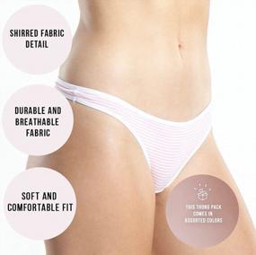 img 2 attached to Women'S Sexy Seamless Emprella Thong Panties - No Show Breathable Underwear Pack