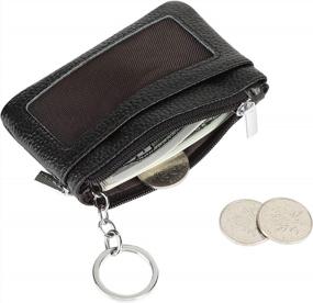 img 2 attached to Women Genuine Leather Keychain Zipper Change Wallet Small Mini Pocket Size Coin Purse