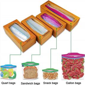 img 2 attached to Bamboo Ziplock Bag Storage Organizer for Kitchen Drawer - Keep Your Bags Tidy and Organized, Store Gallon, Quart, Sandwich & Snack Sizes