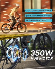 img 3 attached to 🚲 Gotrax Electric Bike 26" - Powerful 350W Motor, 20MPH Speed, 50 Mile Range - Shimano 21-Speed Commuter Electric BMX Bicycle for Travel and E-Bike Enthusiasts