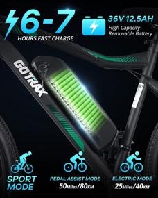 img 2 attached to 🚲 Gotrax Electric Bike 26" - Powerful 350W Motor, 20MPH Speed, 50 Mile Range - Shimano 21-Speed Commuter Electric BMX Bicycle for Travel and E-Bike Enthusiasts
