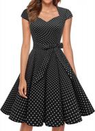 muadress women's retro 1950s cap sleeve vintage rockabilly cocktail swing dress - perfect for any occasion! logo