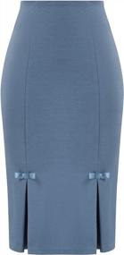 img 4 attached to Belle Poque Women'S High-Waist Stretch Pencil Skirt With Bow Detail For Office Wear