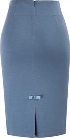 img 3 attached to Belle Poque Женская эластичная юбка-карандаш с высокой талией и бантом для офисной одежды